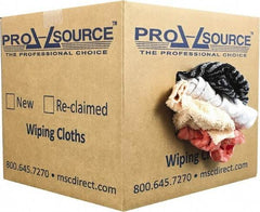 PRO-SOURCE - Reclaimed Rags - Assorted Colors, Terry Cloth, Medium Lint, 10 Lbs. at 3 to 4 per Pound, Box - All Tool & Supply