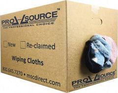 PRO-SOURCE - Reclaimed Rags - Assorted Colors, Terry Cloth, Medium Lint, 25 Lbs. at 3 to 4 per Pound, Box - All Tool & Supply