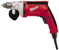 Milwaukee Tool - 1/4" Keyed Chuck, 2,500 RPM, Pistol Grip Handle Electric Drill - 7 Amps, 120 Volts, Reversible, Includes Chuck Key with Holder & Side Handle - All Tool & Supply