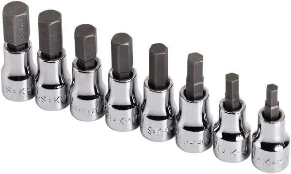 SK - 8 Piece 3/8" Drive Metric Hex Bit Socket Set - 5 to 12mm Hex - All Tool & Supply