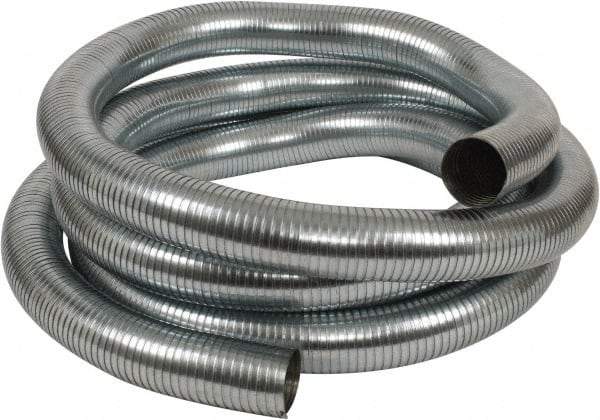 Kuriyama of America - 3" ID x 3-1/8" OD, -60 to 750°F, Galvanized Steel Unlined Flexible Metal Duct Hose - 0.01 to 0.012 Gage Thickness, 20" Bend Radius, 25' Long - All Tool & Supply