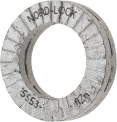 Nord-Lock - 1/4", 0.454" OD, Zinc Flake, Steel Wedge Lock Washer - Grade 2, 0.276 to 0.284" ID - All Tool & Supply