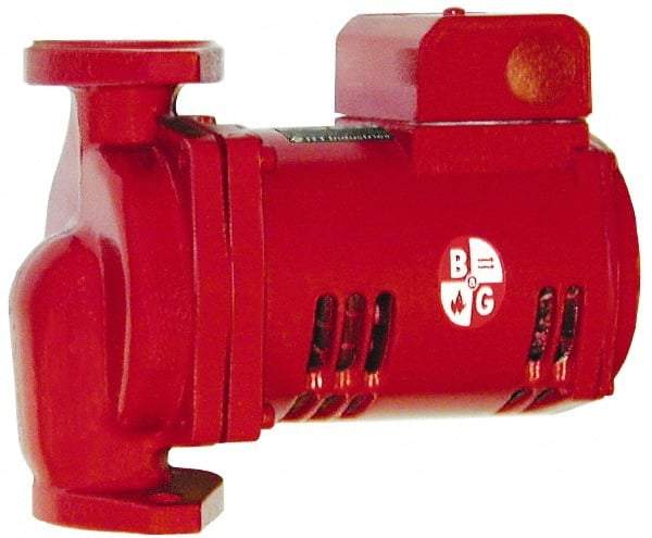 Bell & Gossett - 1/6 hp, 9-1/8" Long, 1 Phase, Cast Iron Housing, Noryl Impeller, Inline Circulator Pump - 115 Volt, 60 Hz, 6-3/8" Flange Width, Bell & Gossett Part No. 1BL002, 150 Max psi, ODP Motor - All Tool & Supply