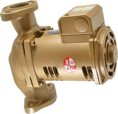 Bell & Gossett - 1/6 hp, 9-1/8" Long, 1 Phase, Bronze Housing, Noryl Impeller, Inline Circulator Pump - 115 Volt, 60 Hz, 6-3/8" Flange Width, Bell & Gossett Part No. 1BL004, 150 Max psi, ODP Motor - All Tool & Supply