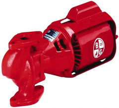 Bell & Gossett - 3/4 hp, 20-1/4" Long, 3 Phase, Cast Iron Housing, Brass Impeller, Inline Circulator Pump - 208/230/460 Volt, 60 Hz, 12" Flange Width, Flanges Included, Bell & Gossett Part No. 105101, 125 Max psi, ODP Motor - All Tool & Supply