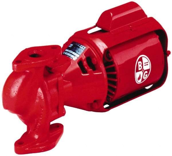 Bell & Gossett - 1/12 hp, 14-7/8" Long, 1 Phase, Cast Iron Housing, Polypropylene Impeller, Inline Circulator Pump - 115 Volt, 60 Hz, 6-3/8" Flange Width, Bell & Gossett Part No. 106189, 125 Max psi, ODP Motor - All Tool & Supply