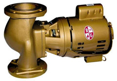 Bell & Gossett - 1/6 hp, 16-5/8" Long, 1 Phase, Bronze Housing, Brass Impeller, Inline Circulator Pump - 115 Volt, 60 Hz, 8-1/2" Flange Width, Bell & Gossett Part No. 102217, 125 Max psi, ODP Motor - All Tool & Supply