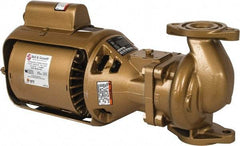 Bell & Gossett - 1/12 hp, 14-7/8" Long, 1 Phase, Bronze Housing, Brass Impeller, Inline Circulator Pump - 115 Volt, 60 Hz, 6-3/8" Flange Width, Bell & Gossett Part No. 106197, 125 Max psi, ODP Motor - All Tool & Supply