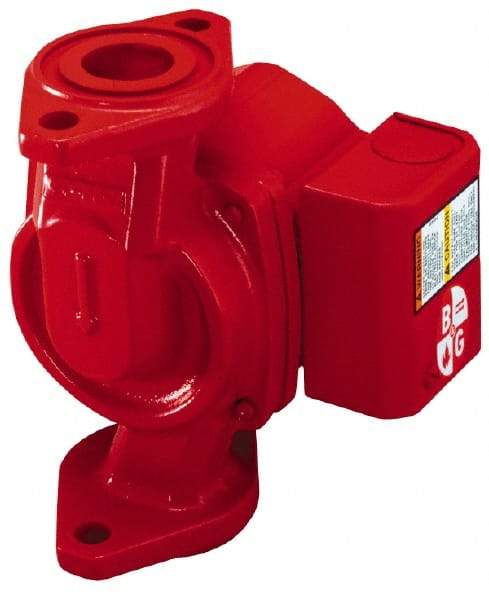 Bell & Gossett - 1/25 hp, 5-9/16" Long, 1 Phase, Cast Iron Housing, Polypropylene Impeller, Inline Circulator Pump - 115 Volt, 60 Hz, 6-3/8" Flange Width, Bell & Gossett Part No. 103251, 150 Max psi, ODP Motor - All Tool & Supply