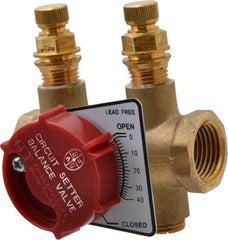 Bell & Gossett - 1/2" Pipe, Threaded End Connections, Inline Calibrated Balance Valve - 2-15/16" Long, 2-3/4" High, 300 Max psi, Brass Body - All Tool & Supply