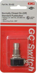 GC/Waldom - 1/2 Inch Mount Hole, Miniature Pushbutton Switch Only - Round, Chrome Pushbutton, Nonilluminated, Momentary (MO), On-Off - All Tool & Supply