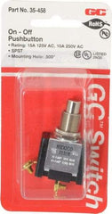 GC/Waldom - 1/2 Inch Mount Hole, Pushbutton Switch Only - Round, Chrome Pushbutton, Nonilluminated, Maintained (MA), On-Off - All Tool & Supply