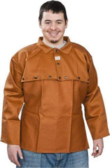 Stanco Safety Products - Size XL, 46-48" Chest, 20" Long, Flame Resistant, Cape Sleeves & Bib - Cotton, 12 oz, Russet - All Tool & Supply