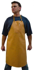 Stanco Safety Products - 24 x 36" Flame Resistant/Retardant & Welding Bib Apron - Cotton, 12 oz Material, Brown, 1 Pocket - All Tool & Supply