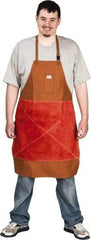 Stanco Safety Products - 24 x 36" Flame Resistant/Retardant & Welding Bib Apron - Cotton, 12 oz Material, Brown, 1 Pocket - All Tool & Supply