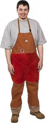 Stanco Safety Products - 24 x 48" Flame Resistant/Retardant & Welding Split Leg Apron - Cotton, 12 oz Material, Brown, 1 Pocket - All Tool & Supply