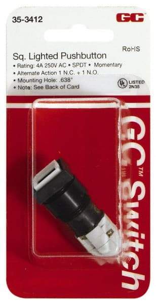 GC/Waldom - 0.638 Inch Mount Hole, Pushbutton Switch Only - Square, Maintained (MA) - All Tool & Supply