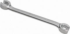 Proto - 1/2 x 9/16", Satin Finish, Open End Flare Nut Wrench - 12 Points, 7-1/2" OAL, Steel, Double End Head - All Tool & Supply