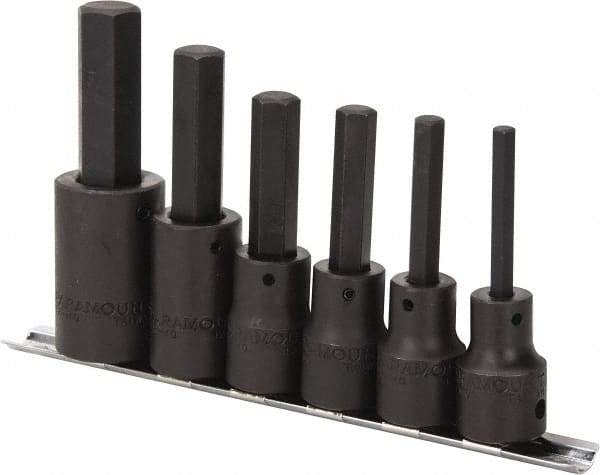 Paramount - 6 Piece 1/2" Drive Metric Impact Hex Bit Socket Set - 6 to 17mm Hex - All Tool & Supply