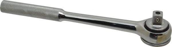 Paramount - 1/2" Drive Round Head Quick-Release Ratchet - Chrome Finish, 10-3/32" OAL, 45 Gear Teeth, Full Polished Knurled Handle, Reversible with Knurled Speed Ring Head - All Tool & Supply