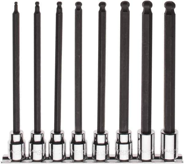 Paramount - 8 Piece 3/8" Drive Metric Ball Hex Bit Socket Set - 3 to 10mm Hex - All Tool & Supply