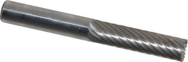 Atrax - 1/4" Cut Diam, 1/4" Shank Diam, Cylinder with End Cut Head Single Cut Burr - Carbide, End Cut End, 1" LOC, 2" OAL - All Tool & Supply