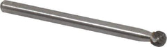 Atrax - 5/32" Cut Diam, 1/8" Shank Diam, Ball Head Single Cut Burr - Carbide, 5/32" LOC, 1-1/2" OAL - All Tool & Supply