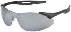 MCR Safety - Silver Mirror Lenses, Framed Safety Glasses - Scratch Resistant, Black Polycarbonate Frame, Size Universal, Wrap Around - All Tool & Supply