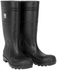 MCR Safety - Men's Size 12 Medium Width Plain Knee Boot - Black, PVC Upper, 16" High, Non-Slip, Waterproof - All Tool & Supply