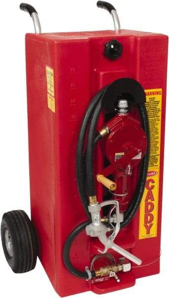 Made in USA - 28 Gal Gas Fuel Caddy - Red, Polyethelyne - All Tool & Supply