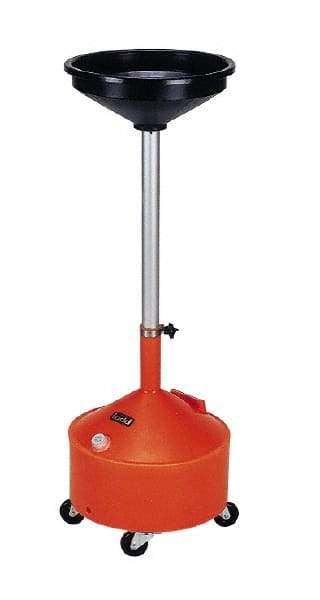 Made in USA - 8 Gal Oil Drain Container with Casters - Orange - All Tool & Supply