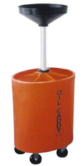 Made in USA - 30 Gal Oil Lift Drain Container with Casters - Orange, Drain Tub - All Tool & Supply