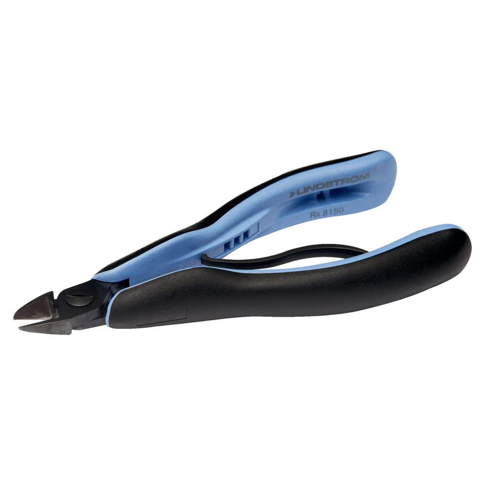 Diagonal Cutting Plier: 5.43″ OAL, 0.01 to 0.06″ & 0.3 to 1.6 mm Cutting Capacity 0.51″ Jaw Length, 0.49″ Jaw Width, Oval Head, Synthetic & Thermoplastic Handle