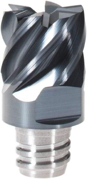 Iscar - MM EC Grade IC908 Carbide End Milling Tip Insert - TiAlN Finish, 6 Flutes, 12.7mm Cutting Diam, 9.5mm Depth of Cut, 16.5mm Extension, 45° Helix - All Tool & Supply