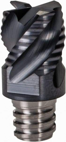 Iscar - MM ERS Grade IC908 Carbide End Milling Tip Insert - TiAlN Finish, 4 Flutes, 3/8" Cutting Diam, 0.27" Depth of Cut, 0.512" Extension, 45° Helix - All Tool & Supply