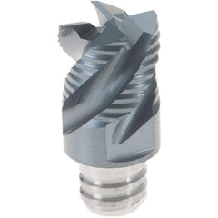 Iscar - MM ERST08 IC908 Grade Carbide End Mill Milling Tip Insert - TiAlN Coated, 4 Flutes, 12mm Cut Diam, 9mm Depth of Cut, 16.5mm Extension, 45° Helix Angle - All Tool & Supply