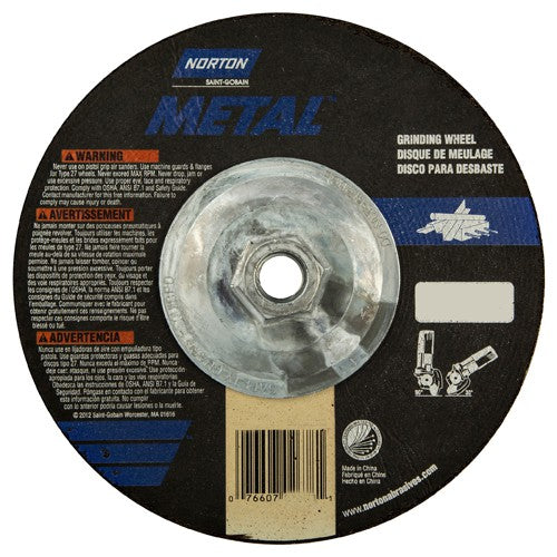 ‎7″ × 1/8″ × 5/8″-11 Norton Metal Non-Woven Depressed Center Wheel Type 27 Aluminum Oxide - All Tool & Supply