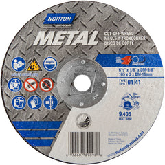 ‎6-1/2″ × 1/8″ × 5/8″ Metal Circular Saw Cut-Off Wheel Type 01 Straight 24 Grit - All Tool & Supply