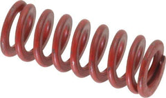 Associated Spring Raymond - 1/2" Hole Diam, 9/32" Rod Diam, 1-1/4" Free Length, Red Die Spring - 60.1 Lb Max Deflection, 0.46" Max Deflection, Medium Heavy Duty, Chromium Alloy Steel - All Tool & Supply