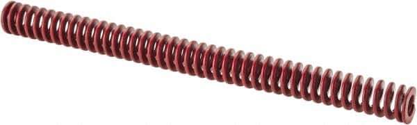 Associated Spring Raymond - 1" Hole Diam, 1/2" Rod Diam, 12" Free Length, Red Die Spring - 275.3 Lb Max Deflection, 4.44" Max Deflection, Medium Heavy Duty, Chromium Alloy Steel - All Tool & Supply