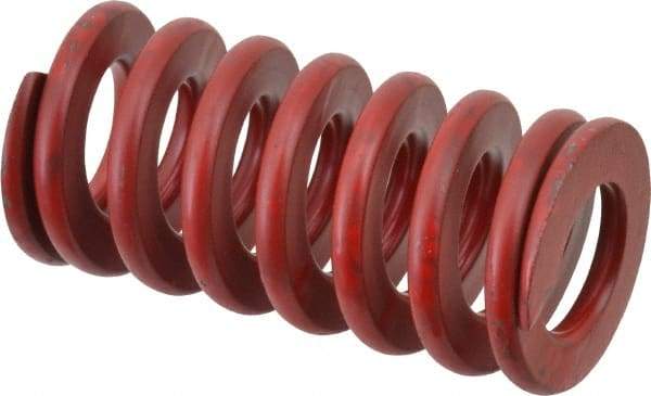 Associated Spring Raymond - 1-1/4" Hole Diam, 5/8" Rod Diam, 2-1/2" Free Length, Red Die Spring - 577.2 Lb Max Deflection, 0.93" Max Deflection, Medium Heavy Duty, Chromium Alloy Steel - All Tool & Supply