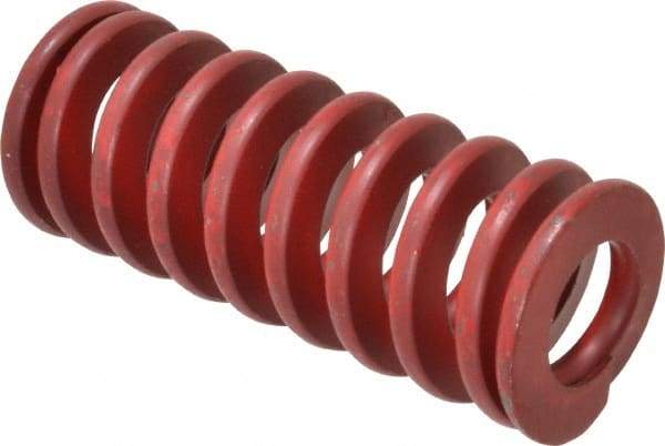 Associated Spring Raymond - 1-1/4" Hole Diam, 5/8" Rod Diam, 3" Free Length, Red Die Spring - 568.3 Lb Max Deflection, 1.11" Max Deflection, Medium Heavy Duty, Chromium Alloy Steel - All Tool & Supply