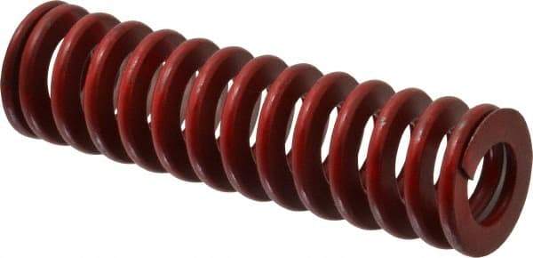 Associated Spring Raymond - 1-1/4" Hole Diam, 5/8" Rod Diam, 4-1/2" Free Length, Red Die Spring - 532.8 Lb Max Deflection, 1.67" Max Deflection, Medium Heavy Duty, Chromium Alloy Steel - All Tool & Supply