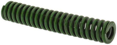 Associated Spring Raymond - 3/8" Hole Diam, 3/16" Rod Diam, 2" Free Length, Green Die Spring - 45 Lb Max Deflection, 0.5" Max Deflection, Extra Heavy Duty, Chromium Alloy Steel - All Tool & Supply