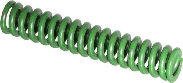 Associated Spring Raymond - 1/2" Hole Diam, 9/32" Rod Diam, 2-1/2" Free Length, Green Die Spring - 71.9 Lb Max Deflection, 0.63" Max Deflection, Extra Heavy Duty, Chromium Alloy Steel - All Tool & Supply