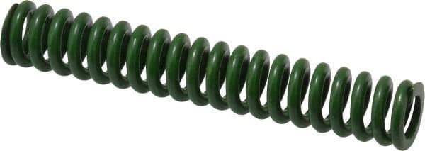 Associated Spring Raymond - 1/2" Hole Diam, 9/32" Rod Diam, 3" Free Length, Green Die Spring - 67.5 Lb Max Deflection, 0.75" Max Deflection, Extra Heavy Duty, Chromium Alloy Steel - All Tool & Supply