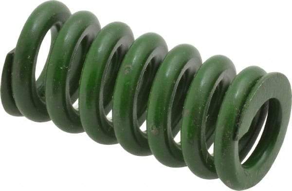 Associated Spring Raymond - 5/8" Hole Diam, 11/32" Rod Diam, 1-1/4" Free Length, Green Die Spring - 146.9 Lb Max Deflection, 0.31" Max Deflection, Extra Heavy Duty, Chromium Alloy Steel - All Tool & Supply