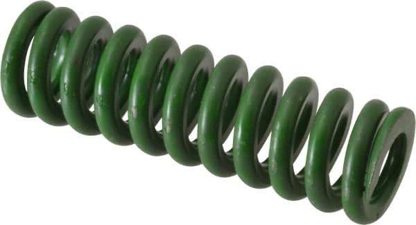 Associated Spring Raymond - 5/8" Hole Diam, 11/32" Rod Diam, 2" Free Length, Green Die Spring - 145 Lb Max Deflection, 0.5" Max Deflection, Extra Heavy Duty, Chromium Alloy Steel - All Tool & Supply