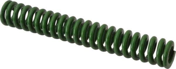 Associated Spring Raymond - 5/8" Hole Diam, 11/32" Rod Diam, 4" Free Length, Green Die Spring - 135 Lb Max Deflection, 1" Max Deflection, Extra Heavy Duty, Chromium Alloy Steel - All Tool & Supply