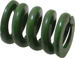 Associated Spring Raymond - 3/4" Hole Diam, 3/8" Rod Diam, 1" Free Length, Green Die Spring - 350 Lb Max Deflection, 0.25" Max Deflection, Extra Heavy Duty, Chromium Alloy Steel - All Tool & Supply